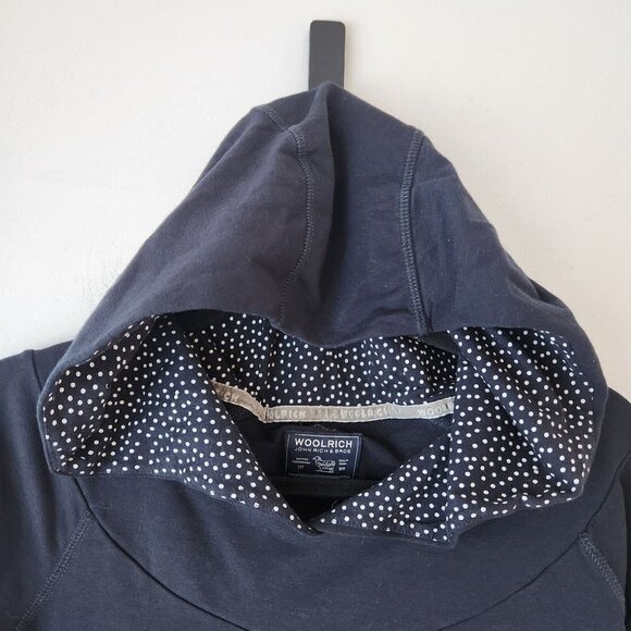 Woolrich Navy Blue Hooded Sweatshirt Cozy Comfy Long Sleeve Stretch Hoodie M - Picture 3 of 9
